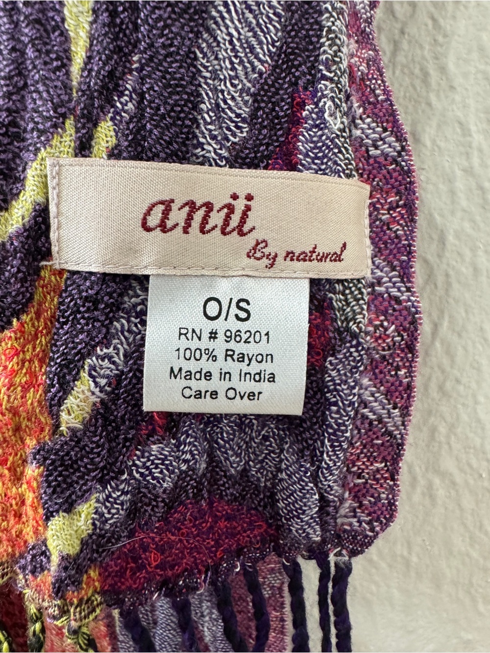 Colorful Abstract Pattern Fringe Scarf - Picture 2 of 9
